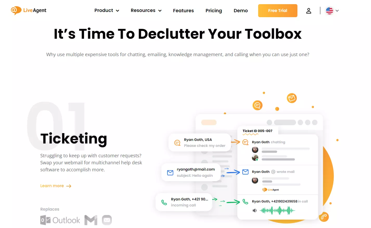 LiveAgent túra oldal - jegykezelés
