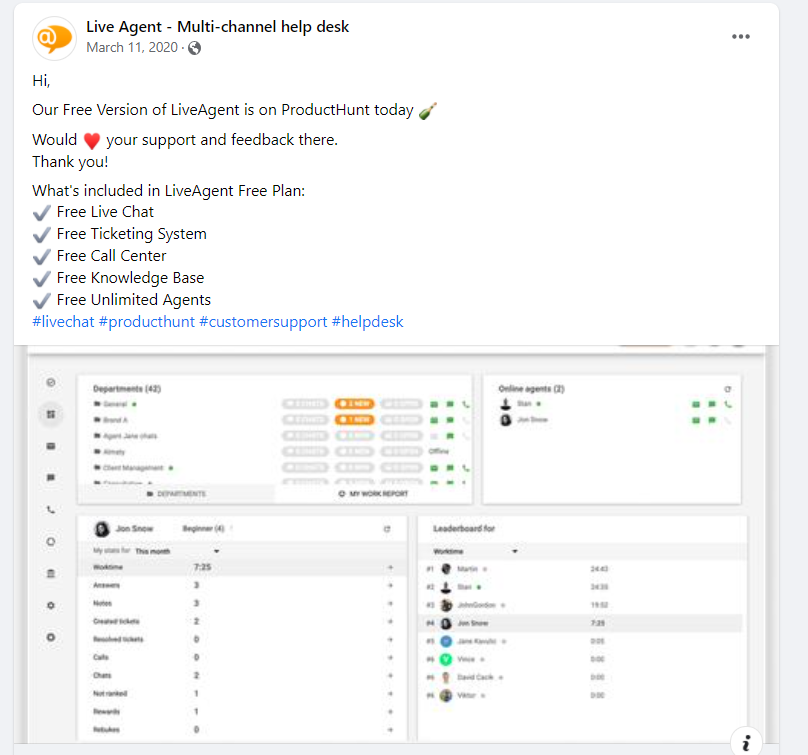LiveAgent promóció példa