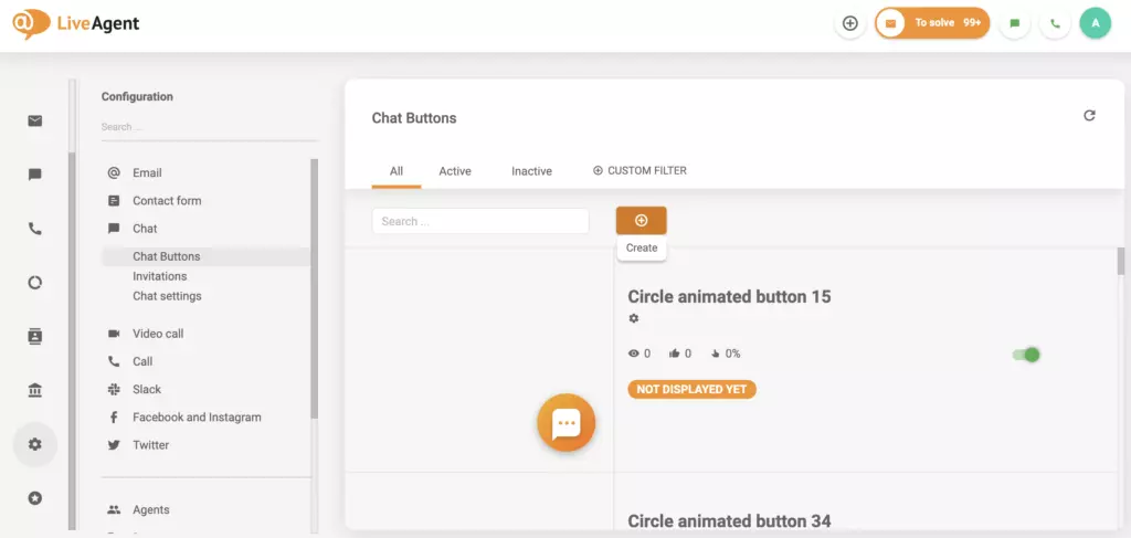LiveAgent csevegési szakaszának beállítása