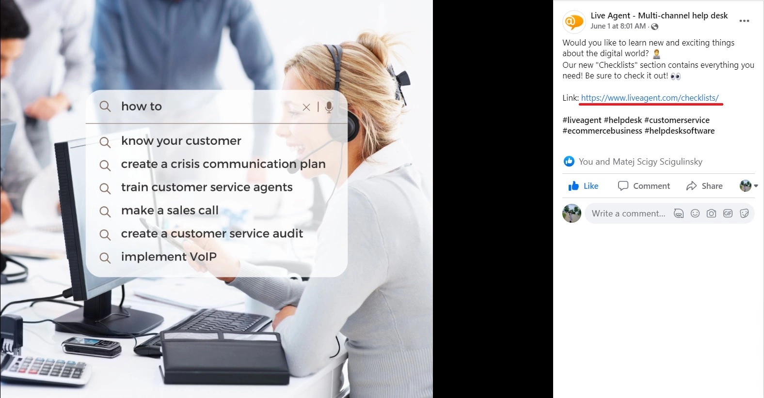 LiveAgent Facebook egyéni URL-je
