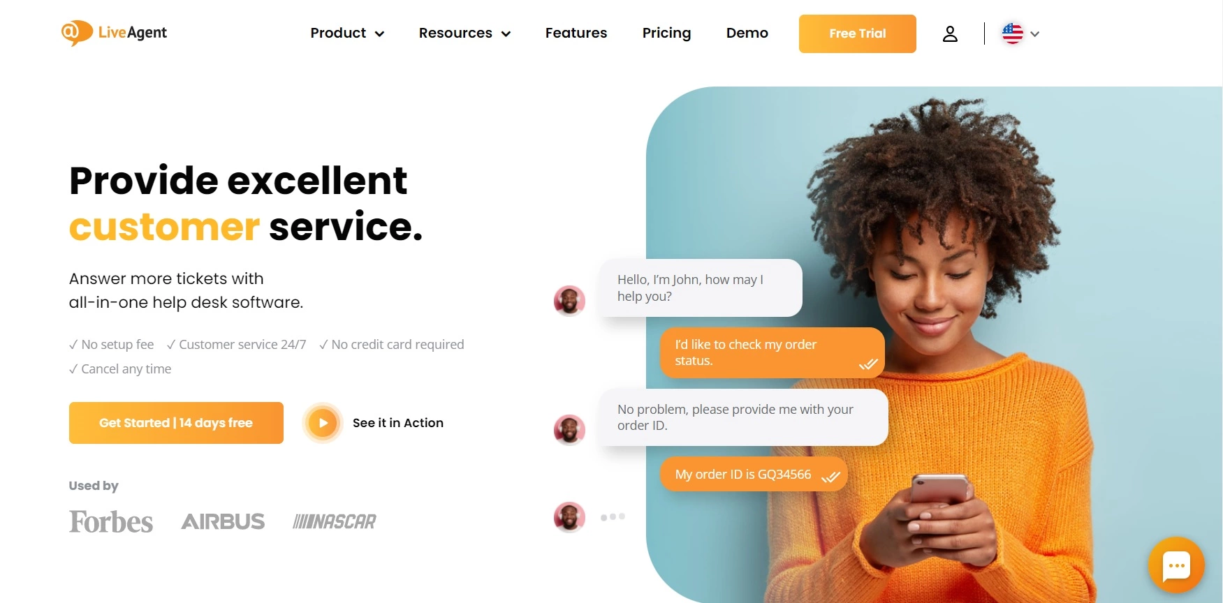 LiveAgent kezdőoldala