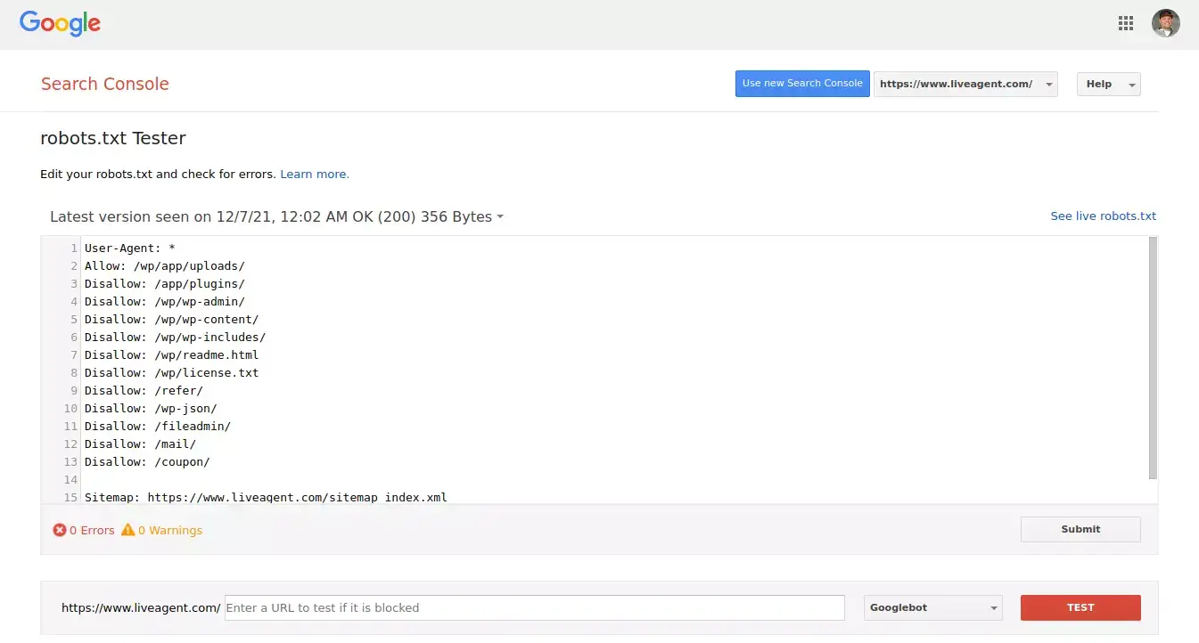 robots.txt tesztelő eszköz
