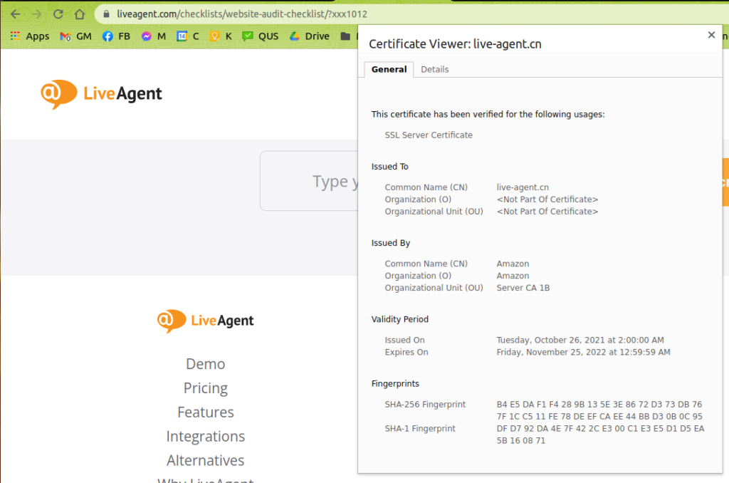 SSL tanúsítvány példa