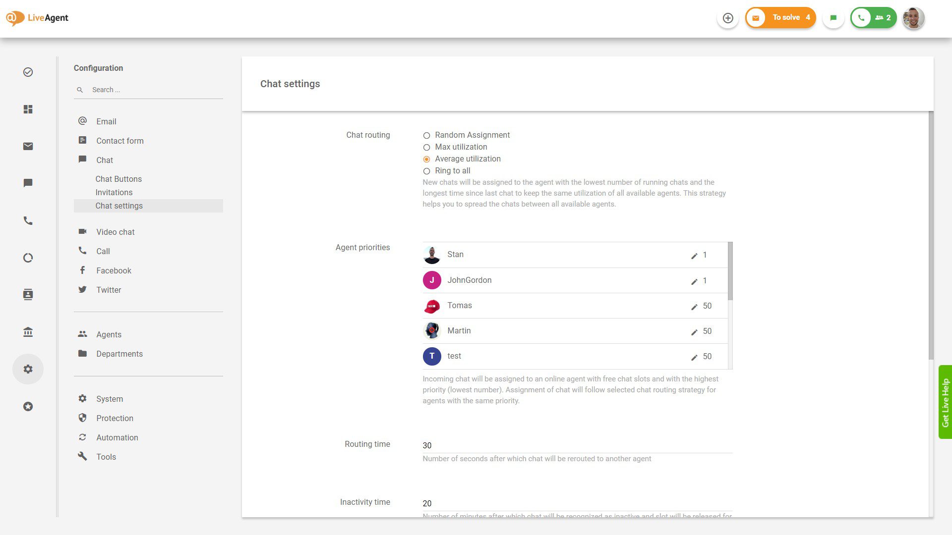 LiveAgent prioritás hozzárendelés