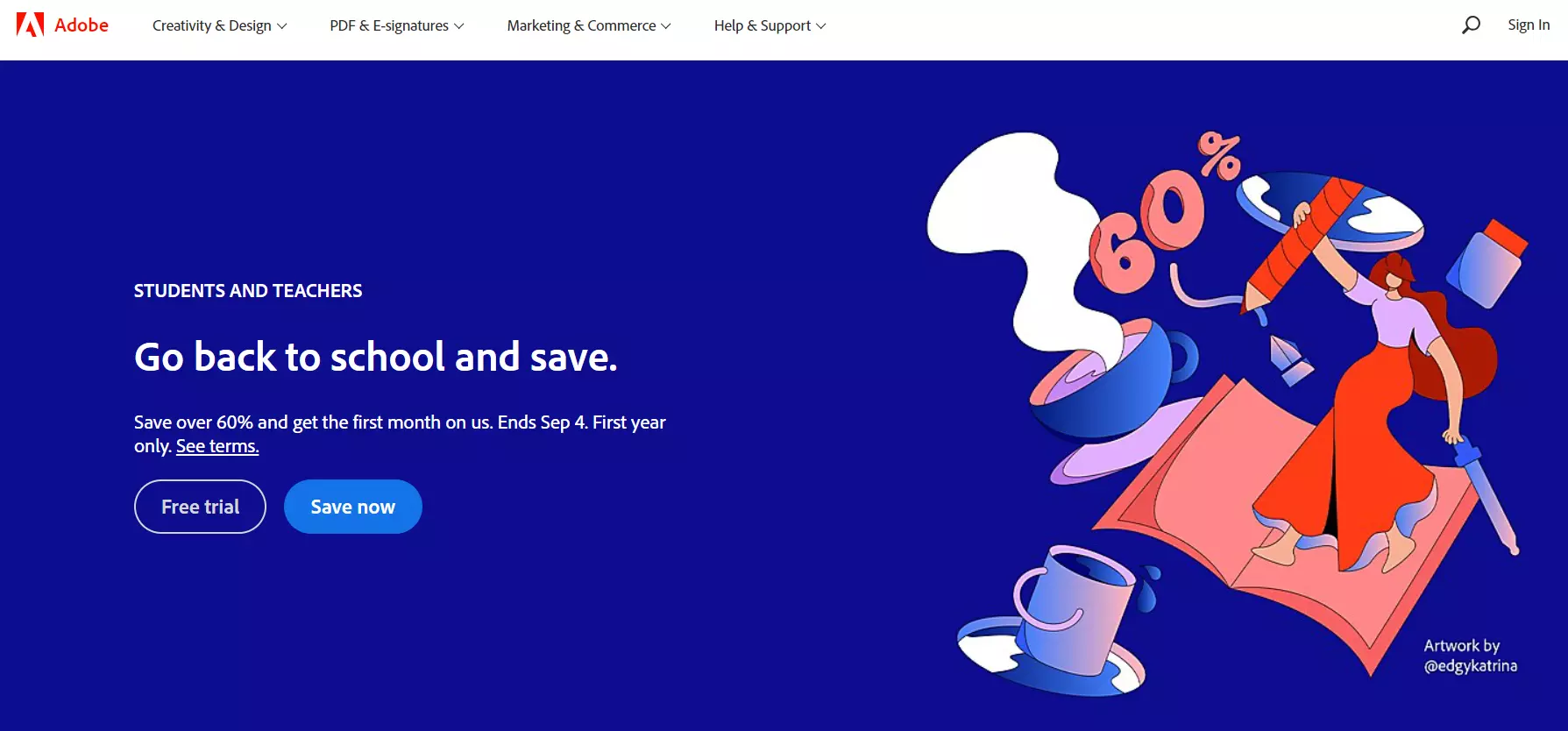 Az Adobe kezdőlapja, amely a tartalomkezelési rendszert mutatja be.