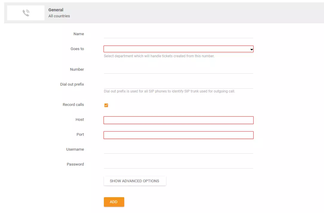 Hívás információ beállítása
