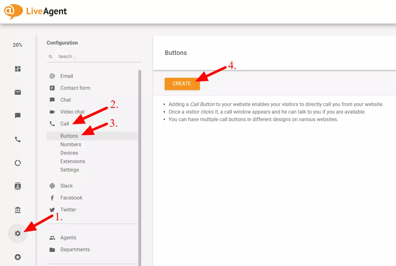 hívás létrehozása gomb