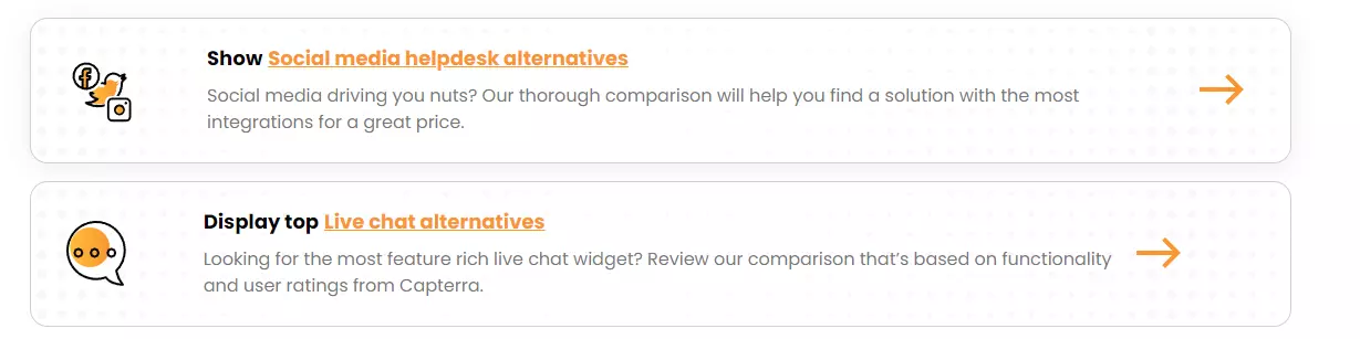LiveAgent alternatives: Call To Action buttons