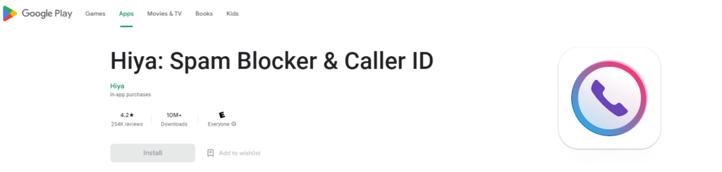 Hiya: Spam Blocker & Caller ID Google Play webhely