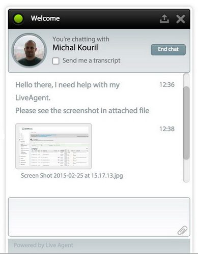 LiveAgent élő chat melléklet