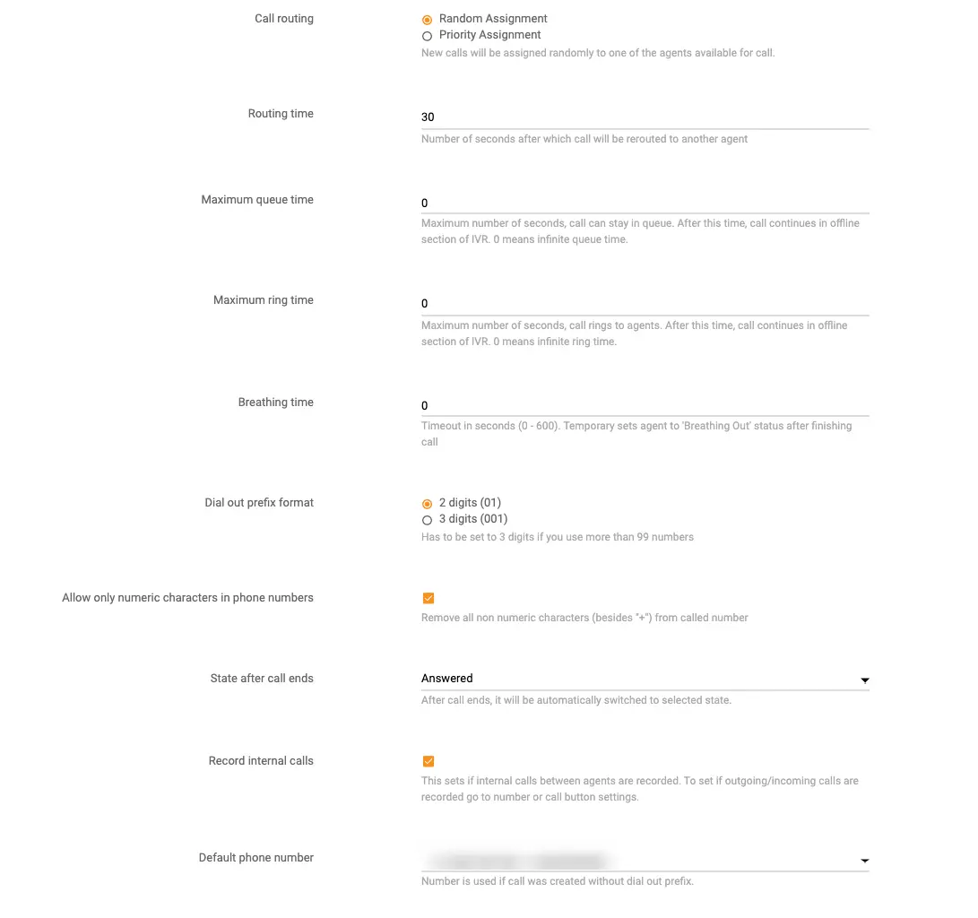 Hívás beállítások konfigurálása