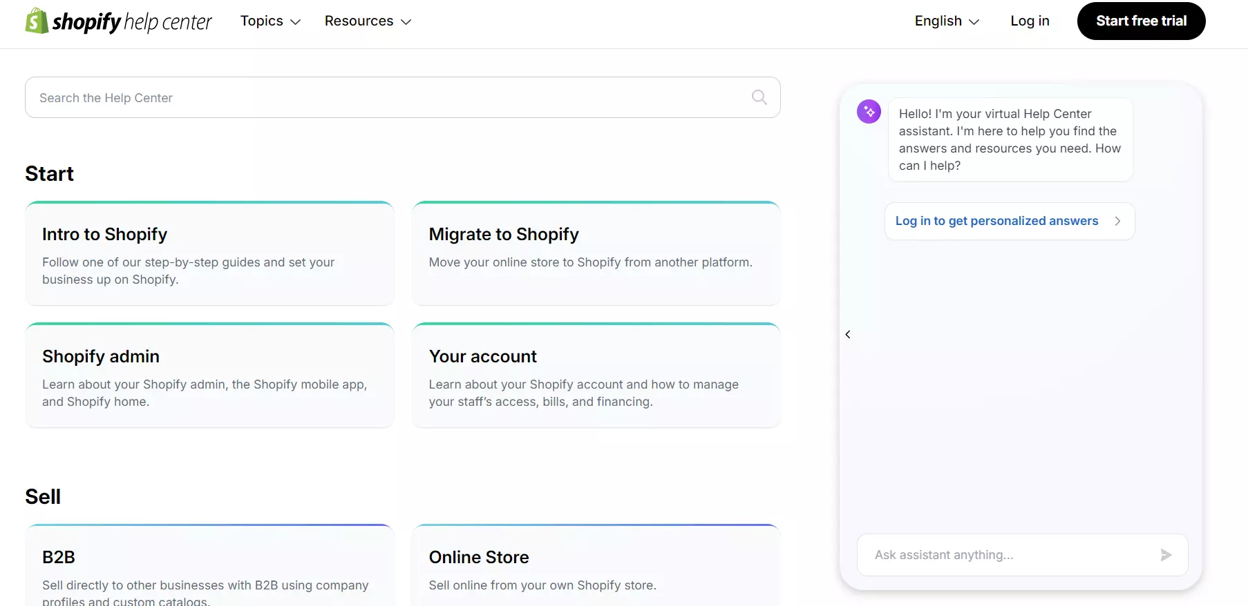 Shopify kezdőoldal chatboxjával, chatbot használatával