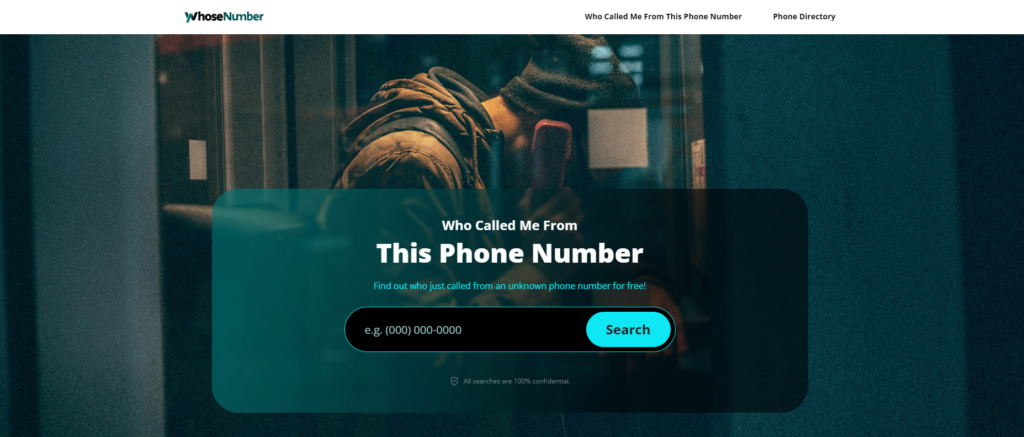 WhoseNumber kezdőoldal