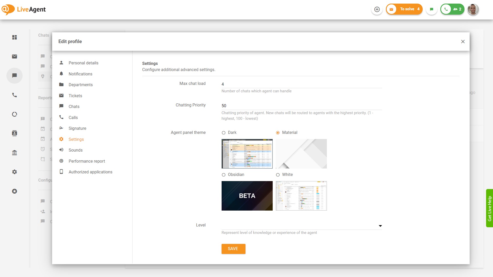 Ügynök beállítások a LiveAgent-ben