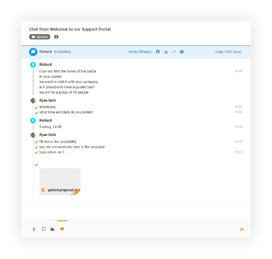 Mellékletek az élő csevegésben