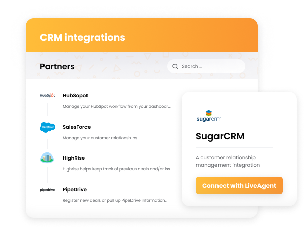 LiveAgent CRM integrációk
