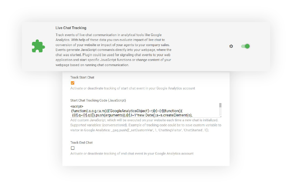 Chat beágyazott nyomkövetés a LiveAgentben