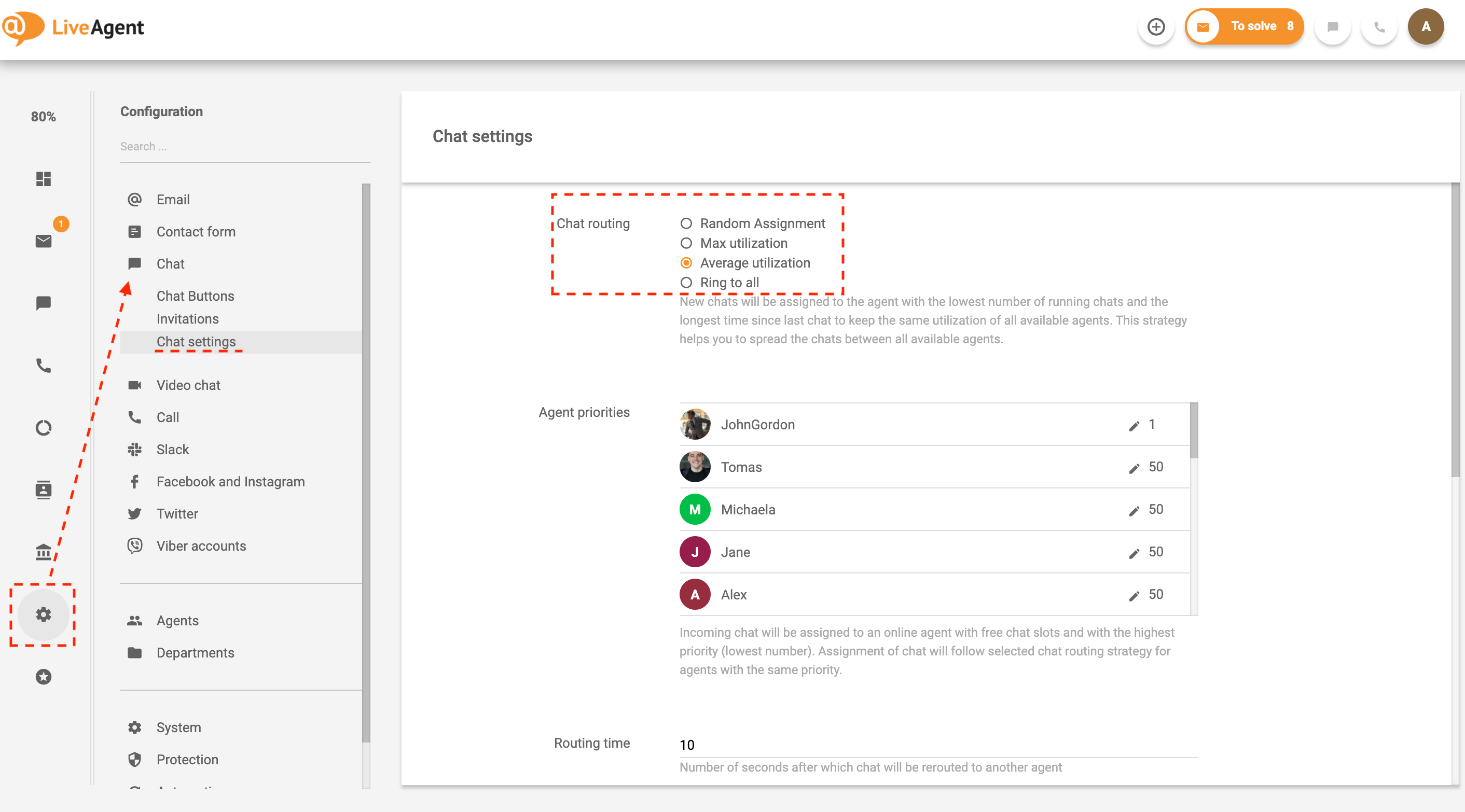 Chat terjesztési funkció a LiveAgent-ben