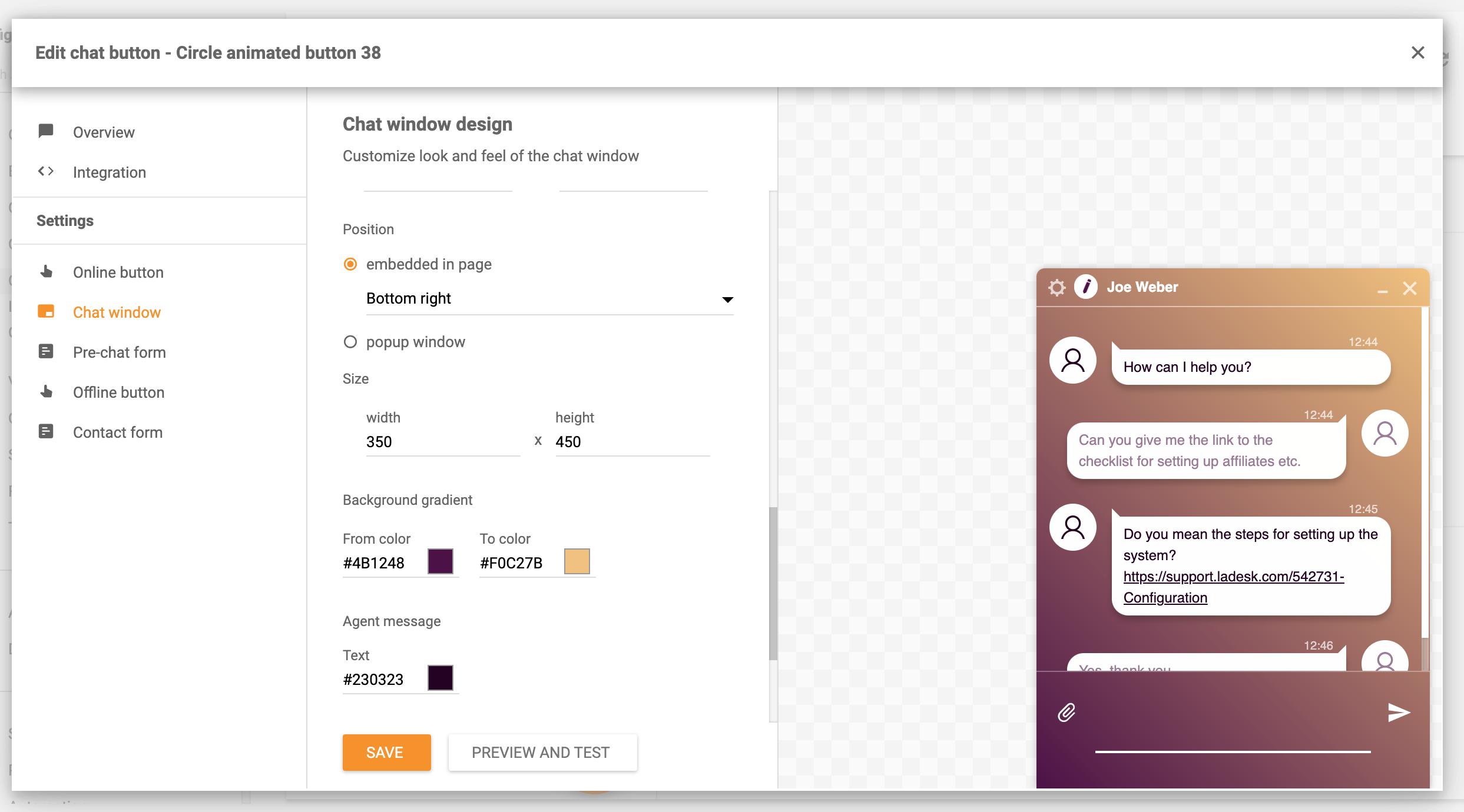 Csevegőablak dokkolási funkció