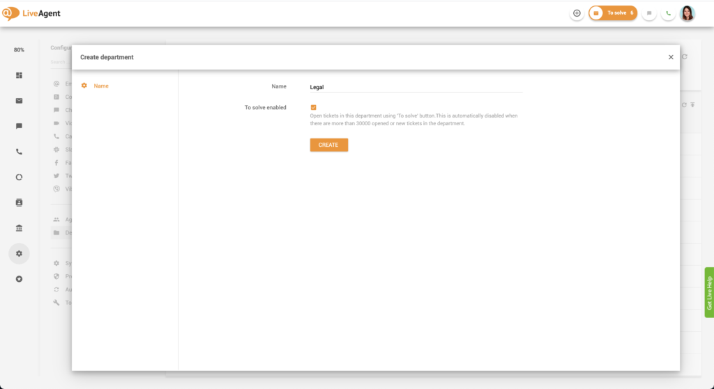 Osztály létrehozása a LiveAgent-ben