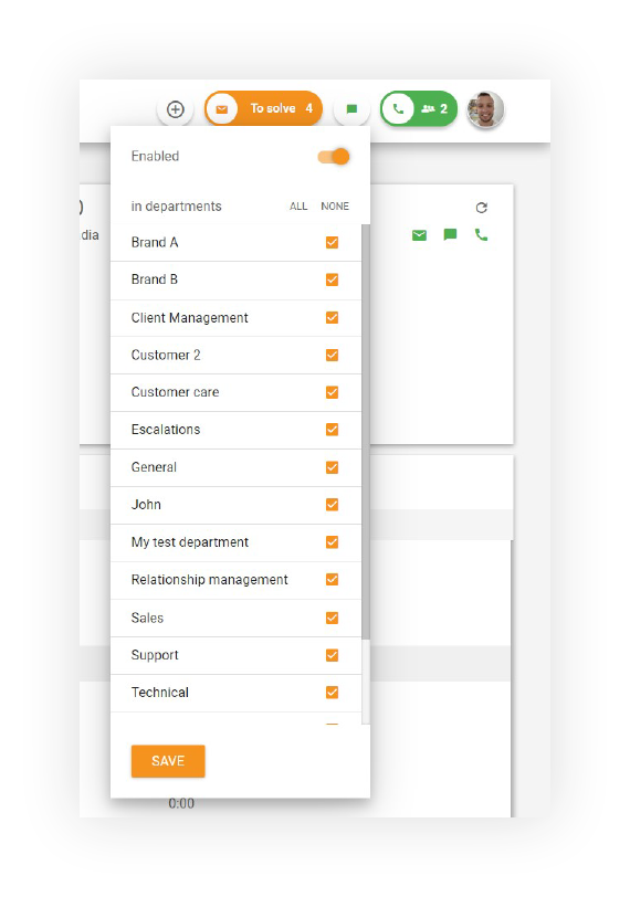 Osztályok funkció a LiveAgent-ben