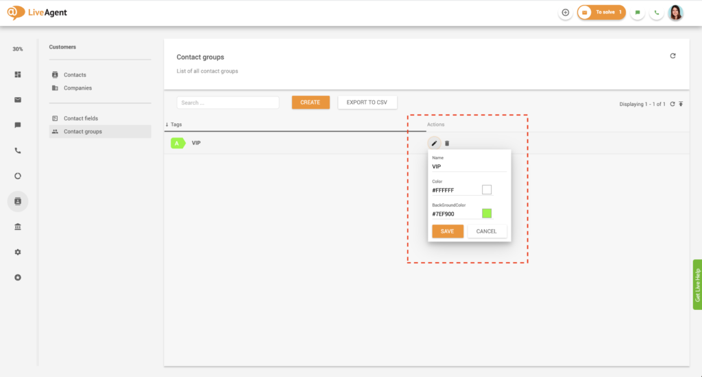 Kapcsolattartó csoport szerkesztése