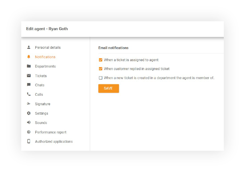 E-mail értesítések a LiveAgent-ben