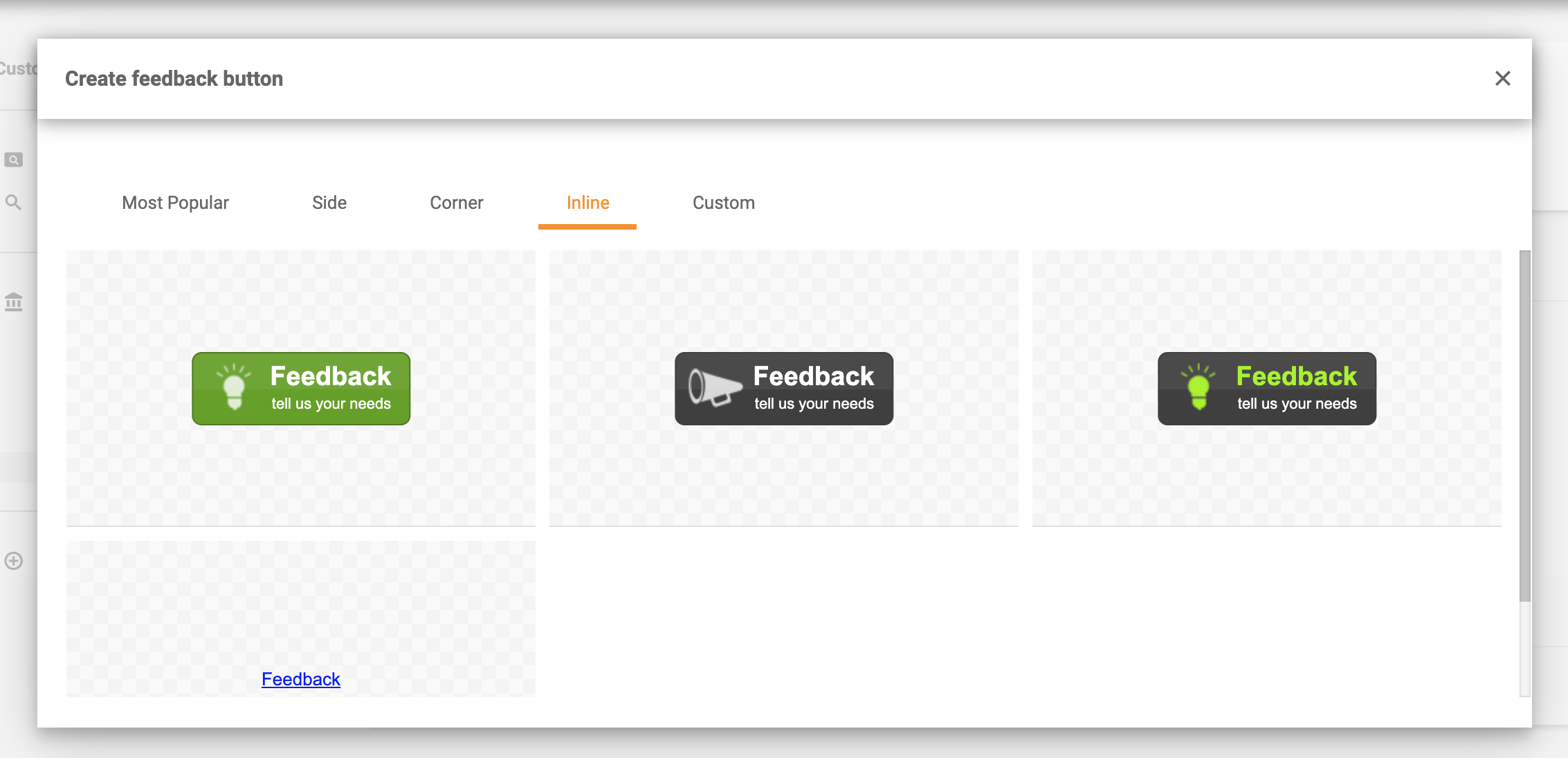 Inline feedback buttons