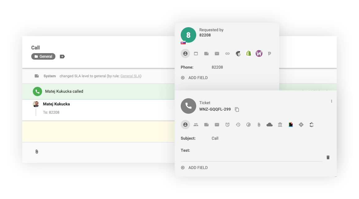 Belső hívás interfész a LiveAgent-ben