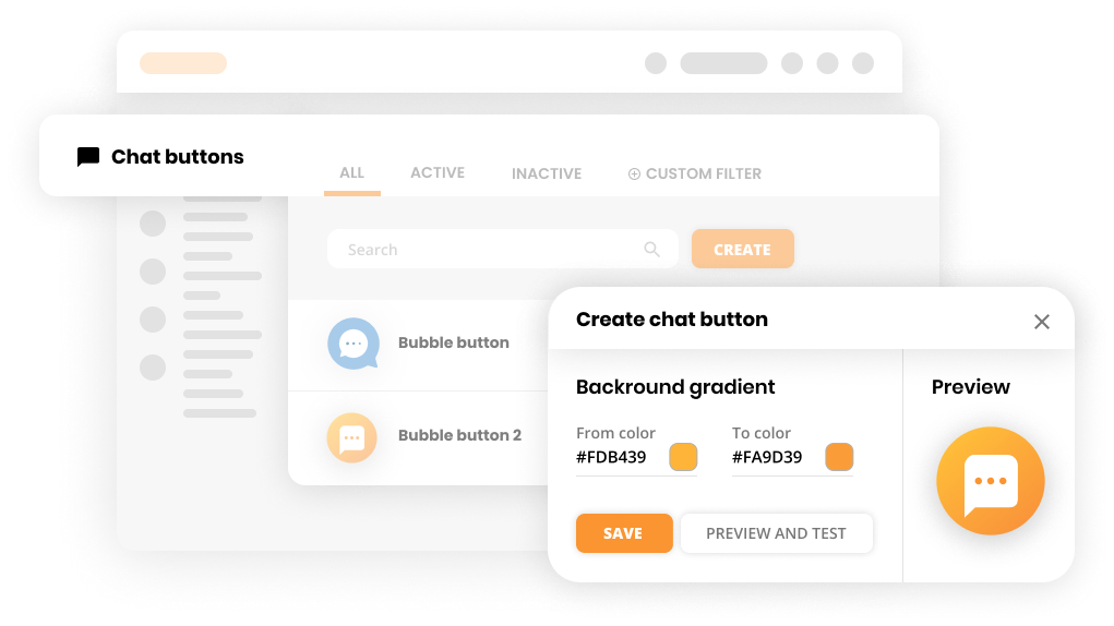Élő csevegés kapcsolatok mockup