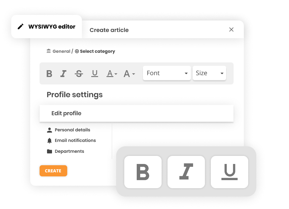 WYSIWYG szerkesztő mockup