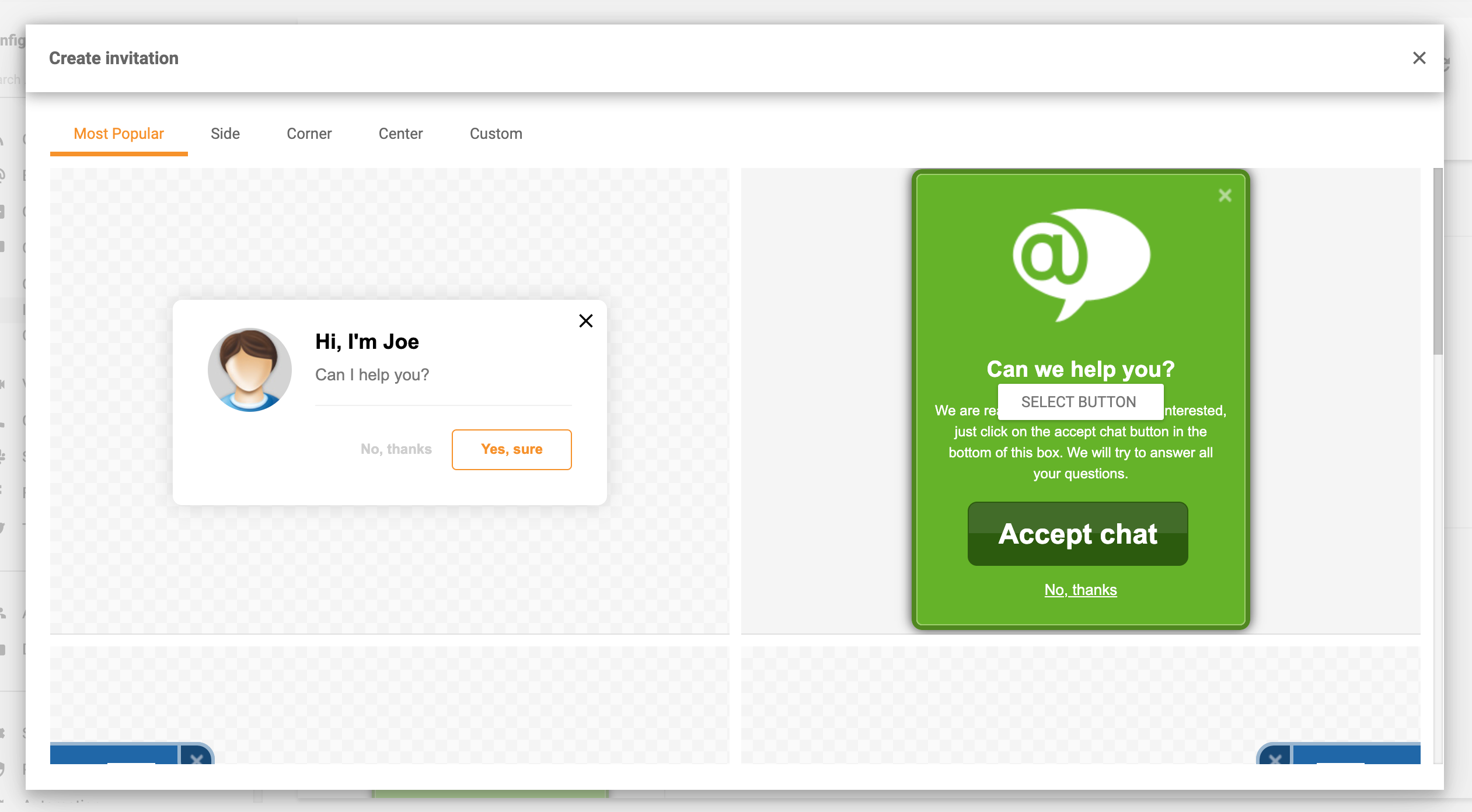 Proaktív csevegési meghívások funkció a LiveAgent-ben
