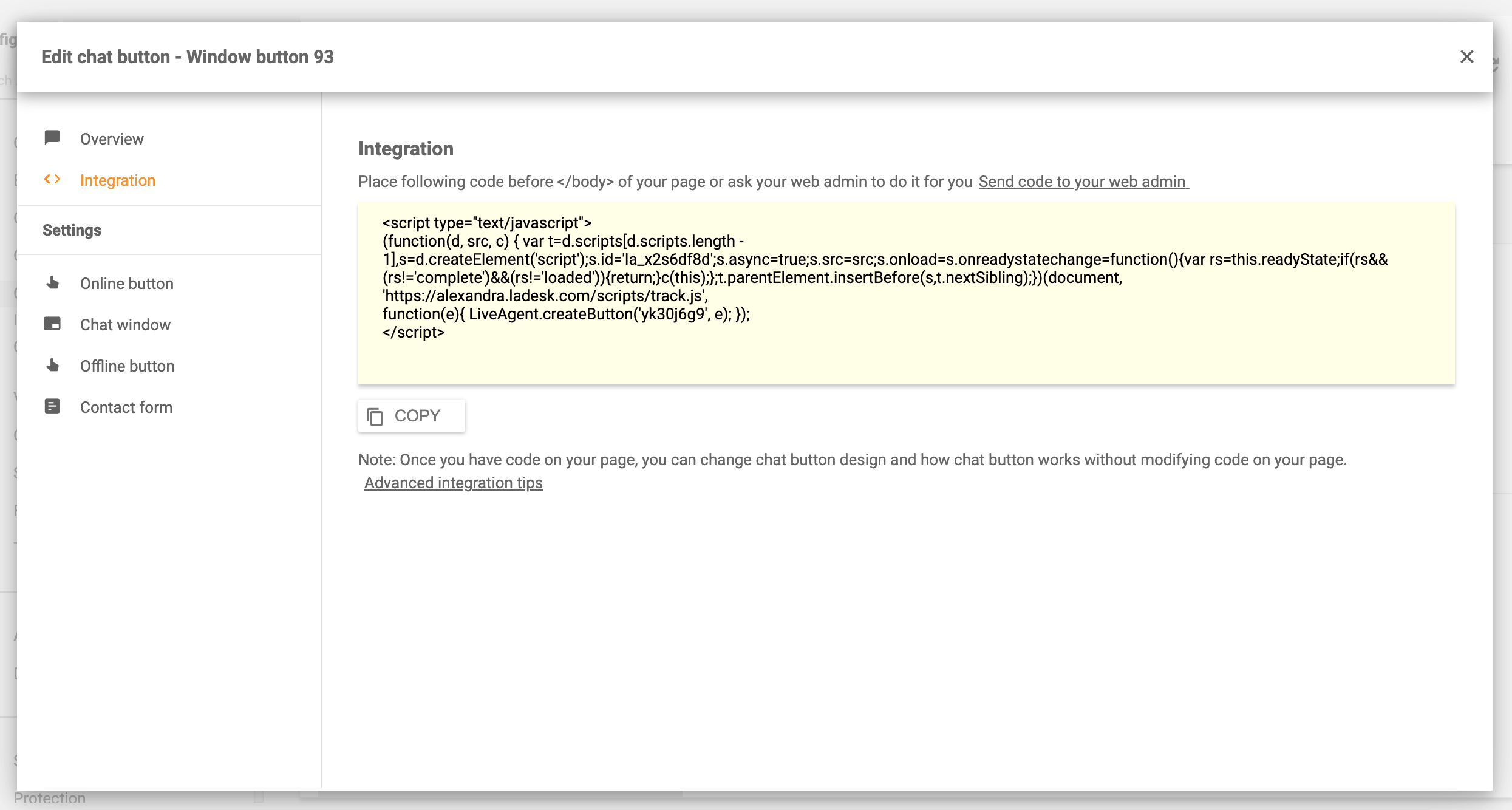 Valós idejű csevegés a webhelyéhez egyszerű integráció