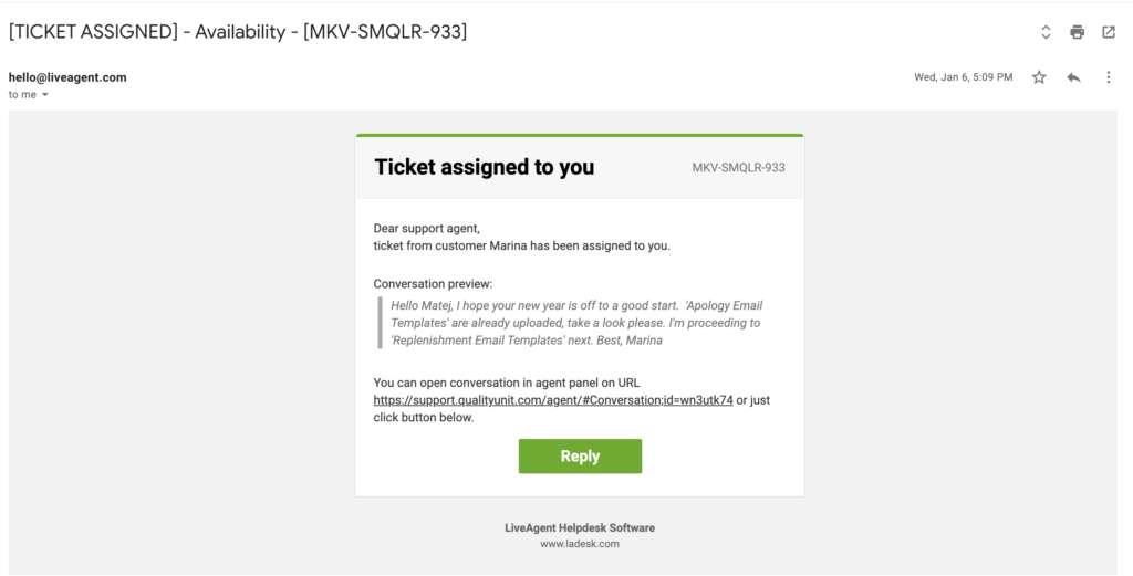 Felelősség e-mail értesítés