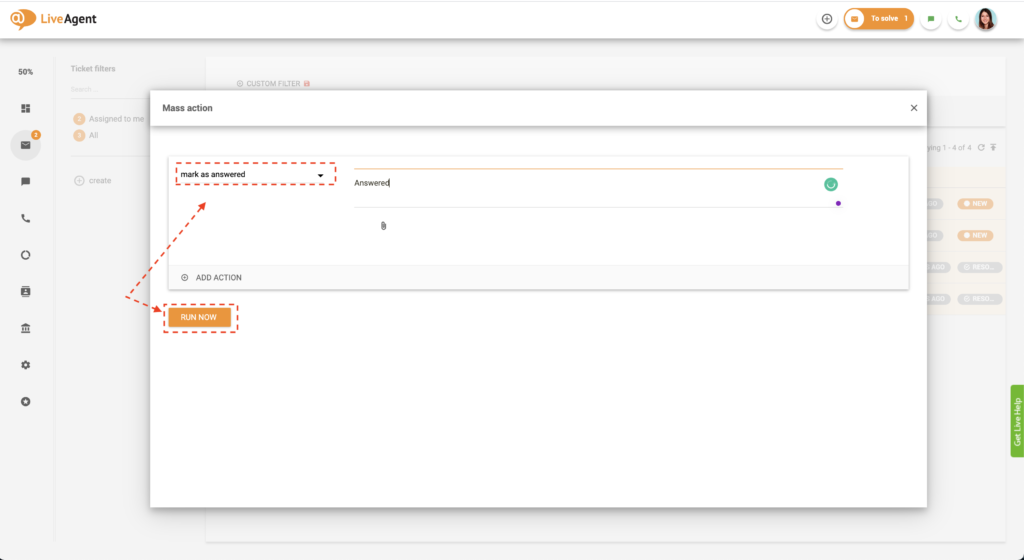 Tömeges művelet kiválasztása a listából