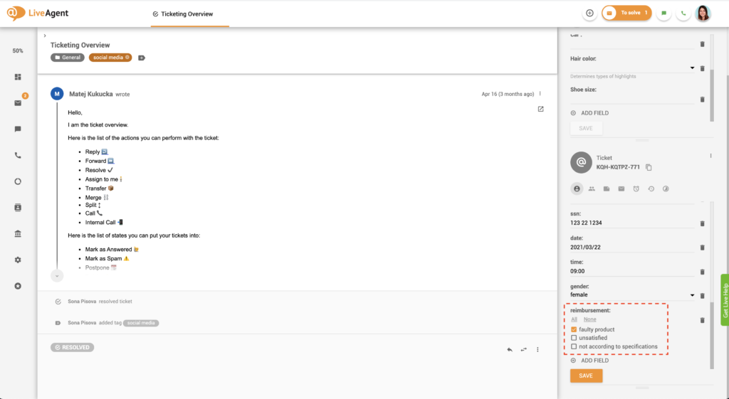 Jegykezők jelölőnégyzet-csoport példa