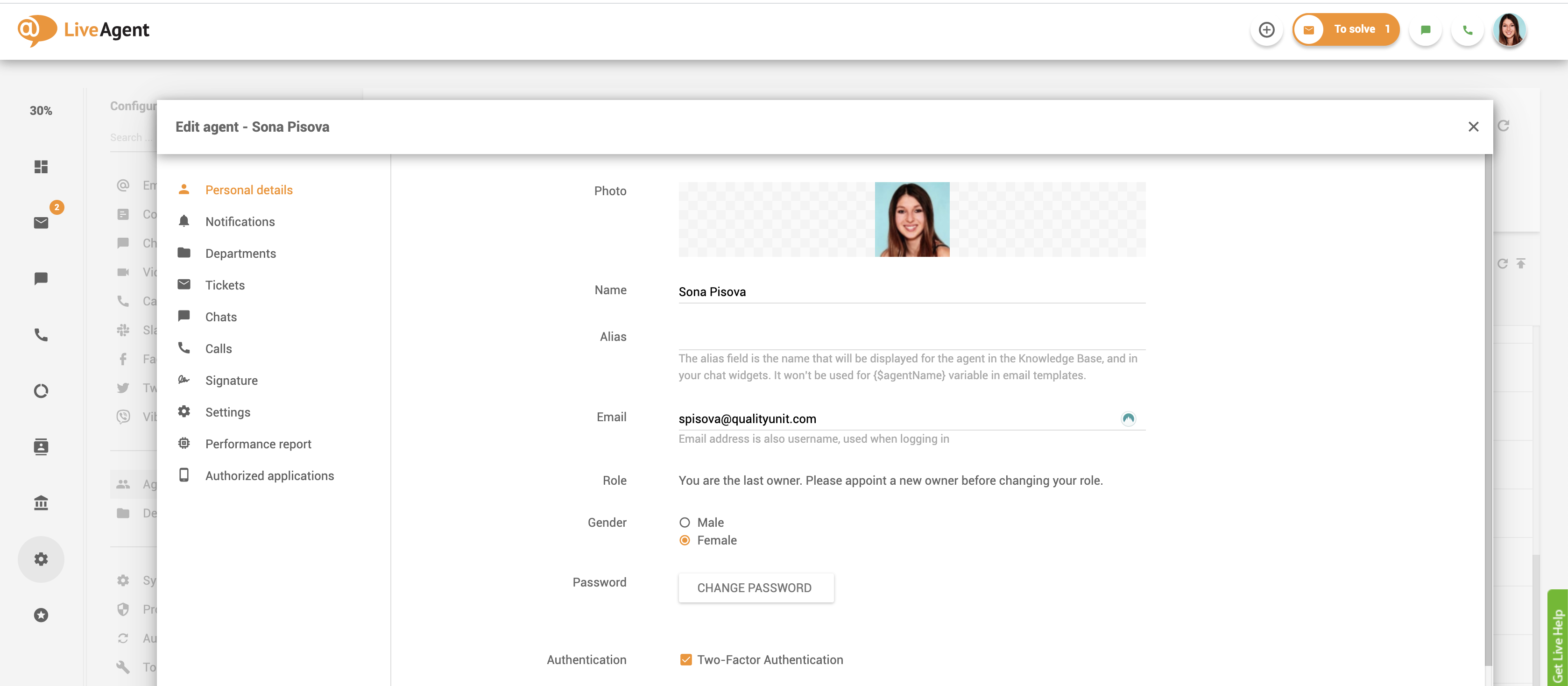 Ügynök személyes adatai