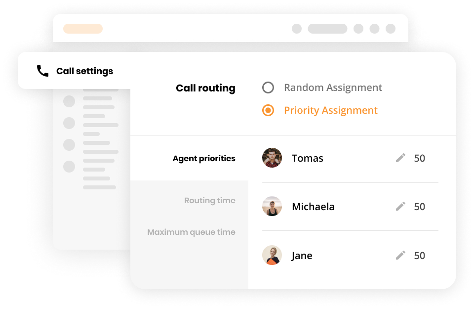 Call routing feature in LiveAgent's call center software