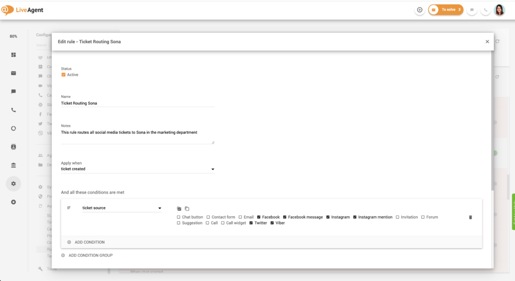 Felelősség szabályok beállítása a LiveAgent-ben