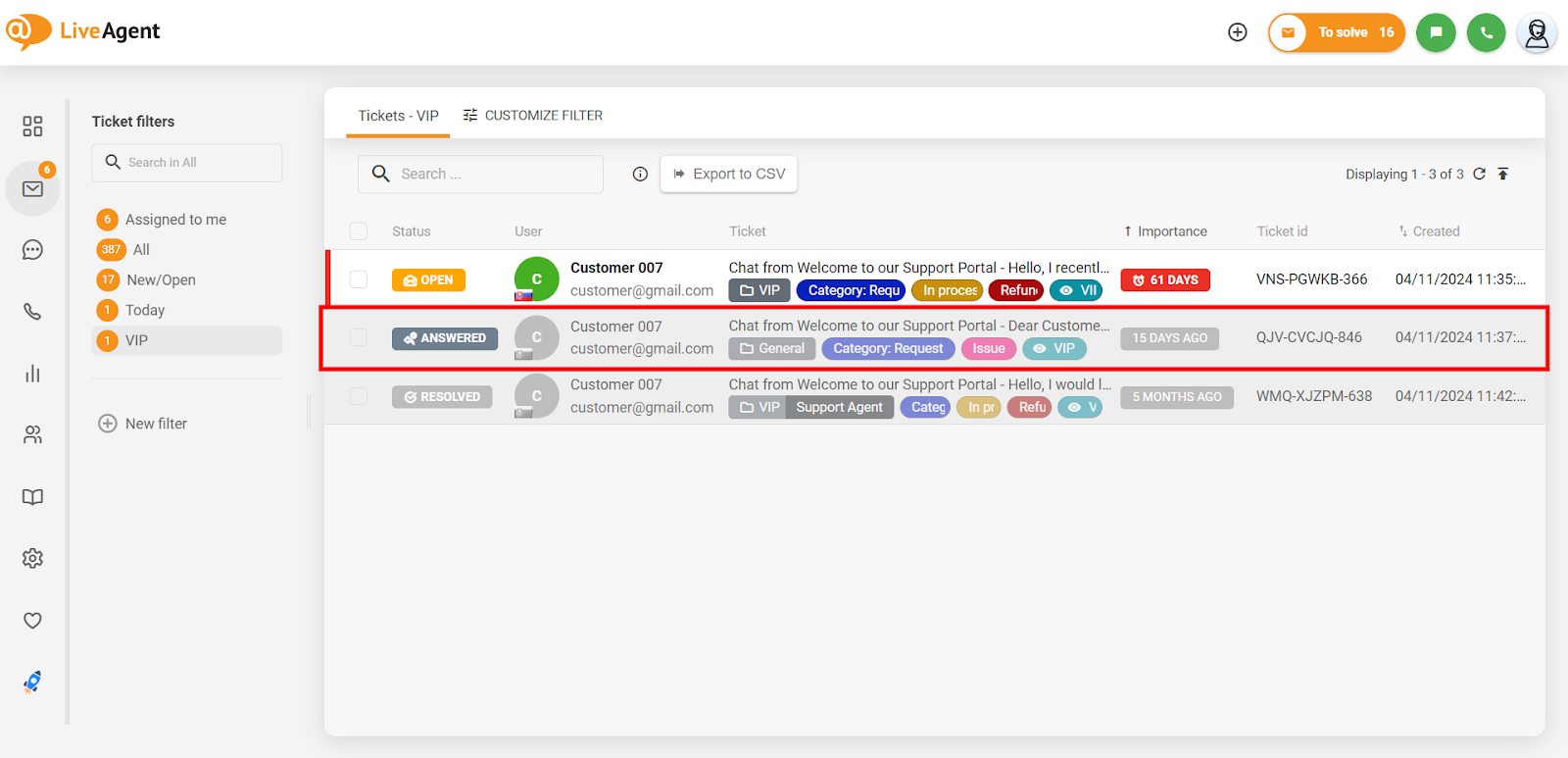 LiveAgent felület, amely a beszélgetési napló exportálásának lépéseit mutatja