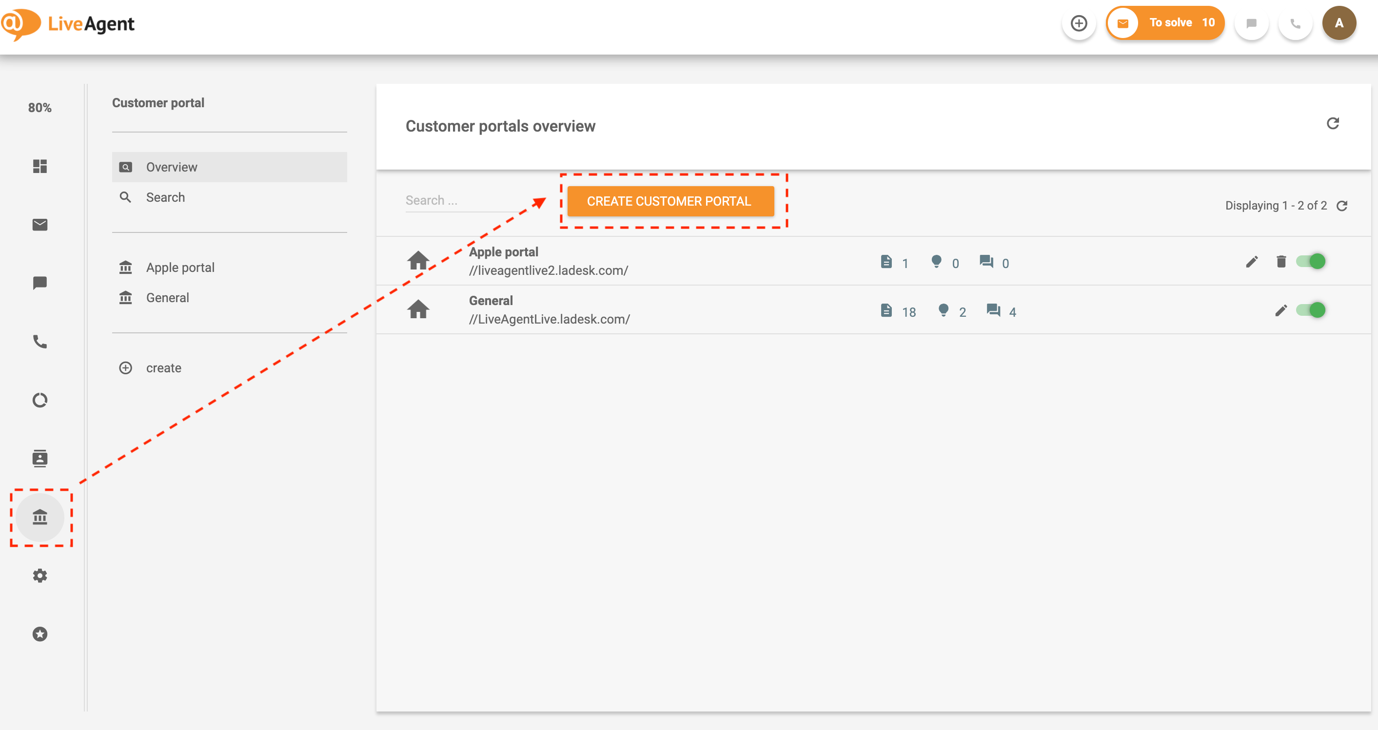 Navigálj a tudásbázishoz a LiveAgent-ben