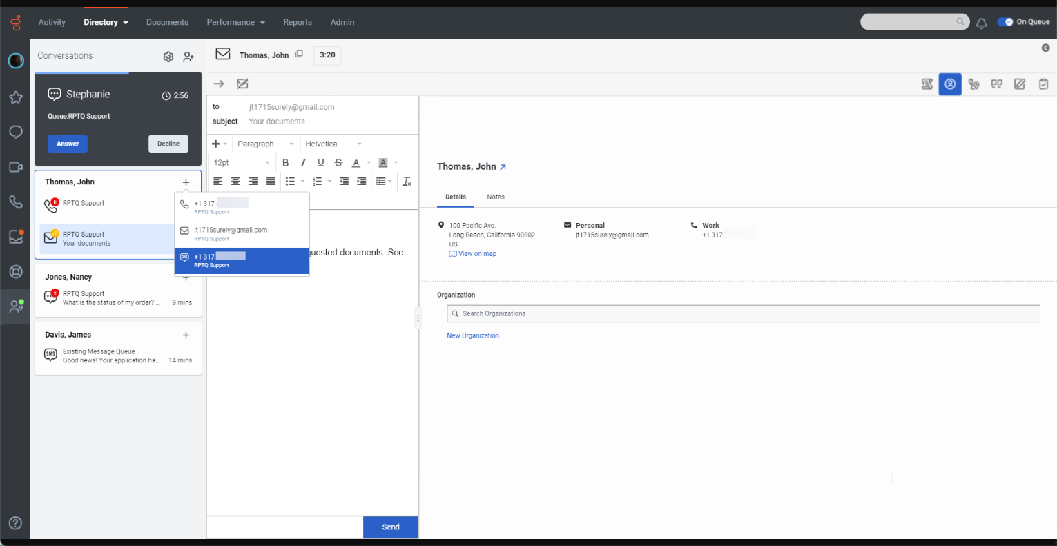 Genesys Cloud felhasználói felület