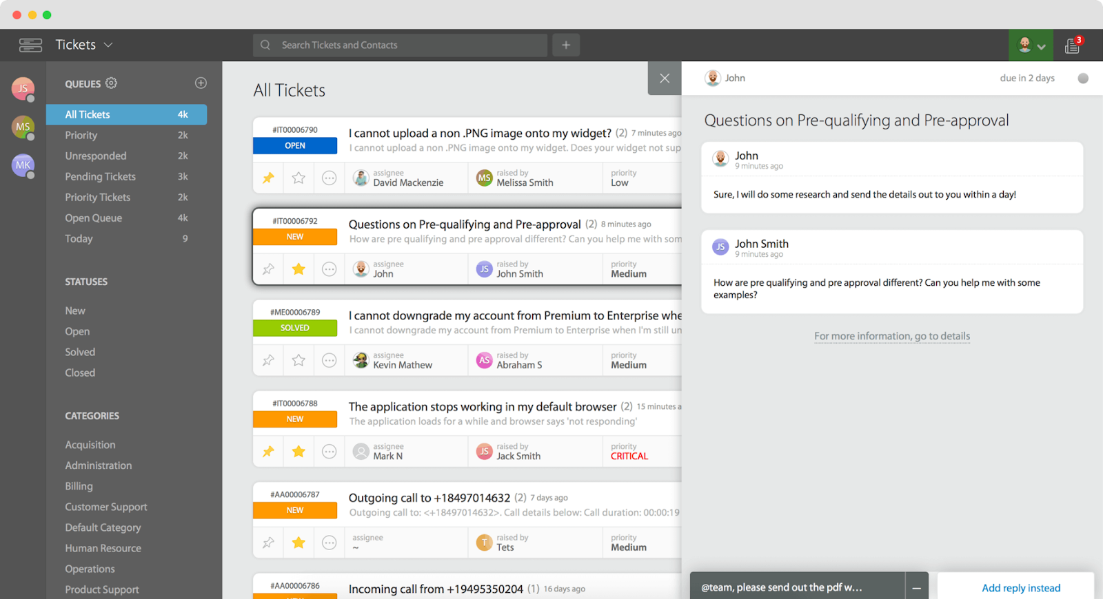 HappyFox felhasználói felület