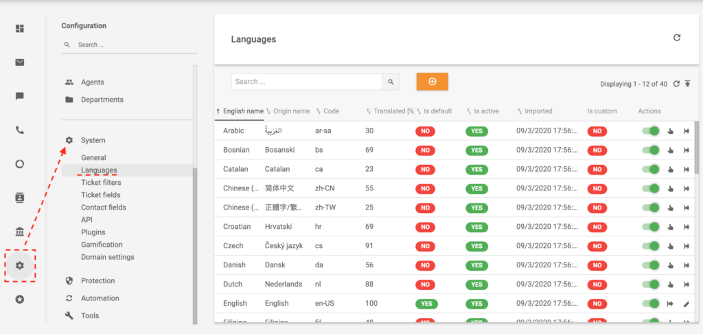 Többnyelvű képességek a help desk szoftverben