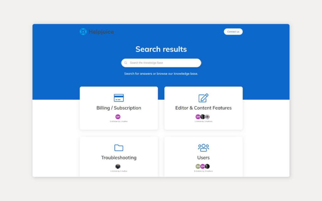 A HelpJuice tudásbázis rendszer használatban
