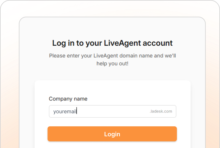 Bejelentkezés a LiveAgent-be