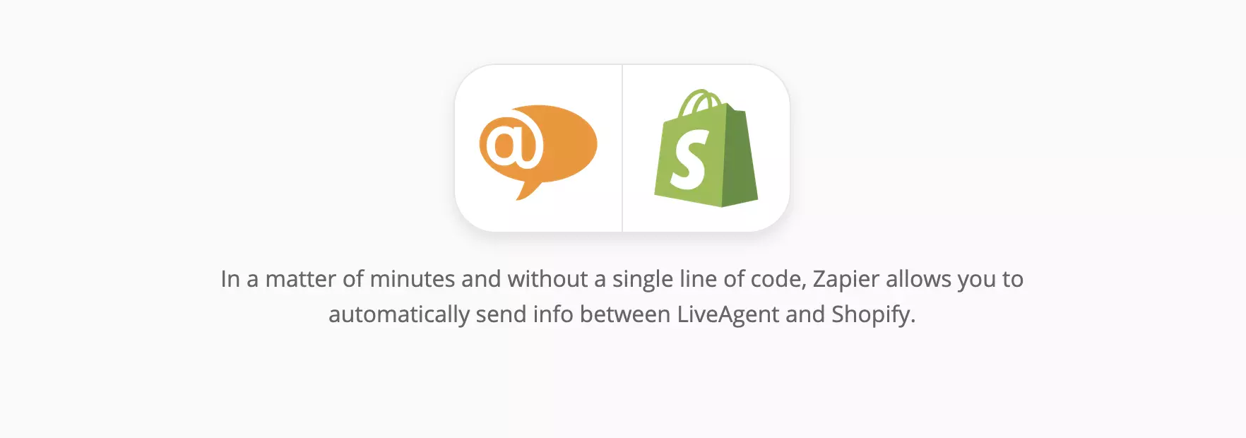 LiveAgent és Shopify integrációs oldal a Zapier-en