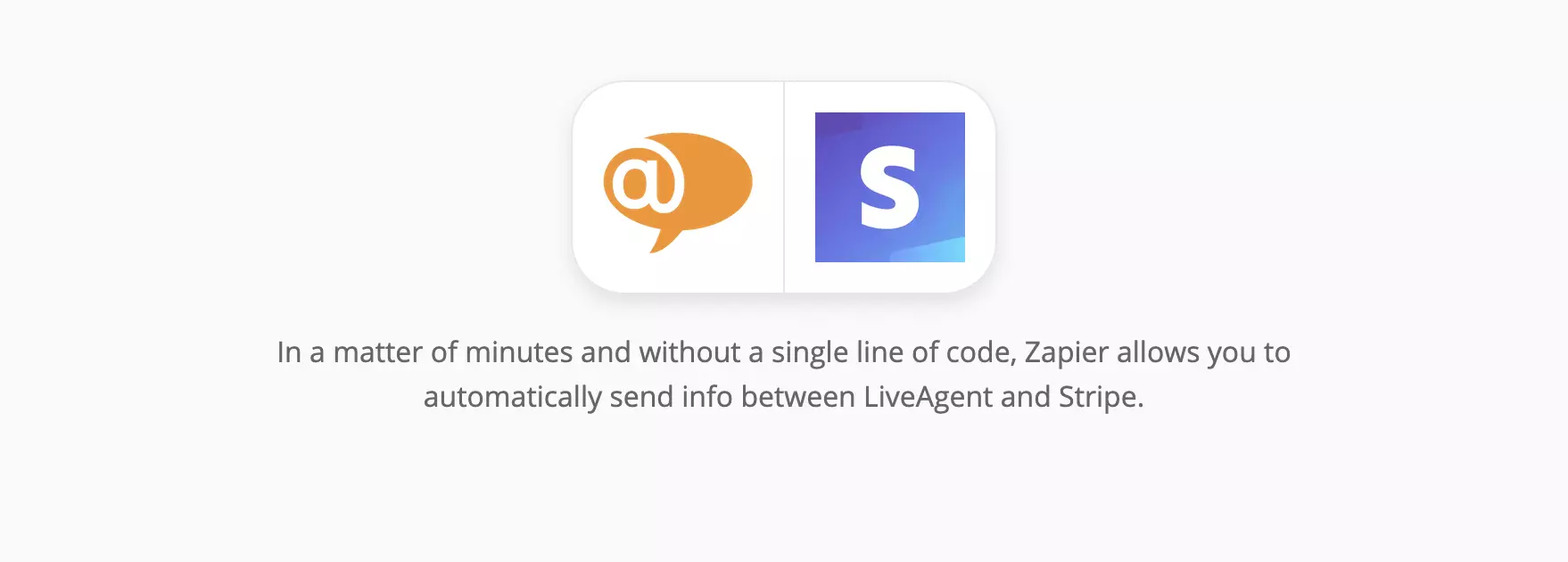 LiveAgent és Stripe integrációs oldal Zapieren