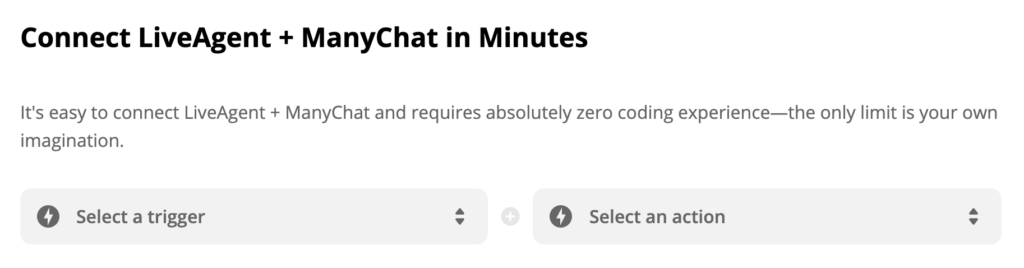 Trigger és művelet kiválasztása a Zapier-ben