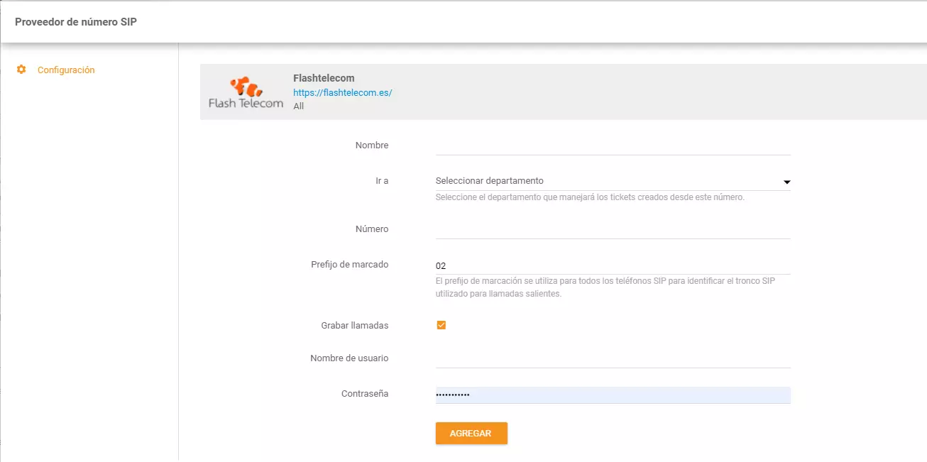 Flash Telecom hitelesítési adatok